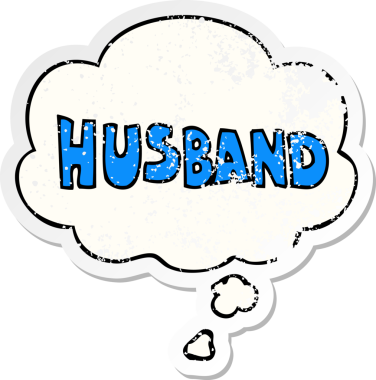 Düşünce baloncuğu olan çizgi film sözcüğü koca bir insan tarafından çizilmiş yıpranmış bir çıkartma gibi.