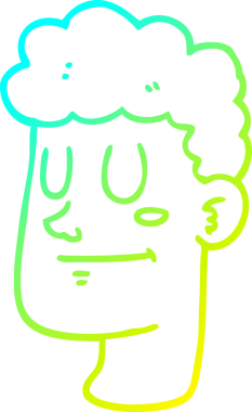 Bir insan tarafından çizilmiş bir çizgi film erkek yüzü çizimi.