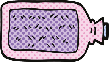 Çizgi roman tarzı sıcak su şişesi bir insan tarafından çizilmiş.