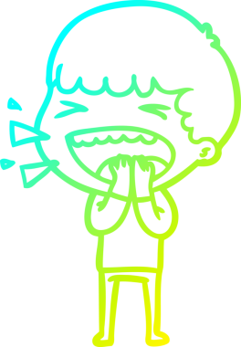 Bir insan tarafından çizilmiş gülen adamın soğuk çizgi çizimi.