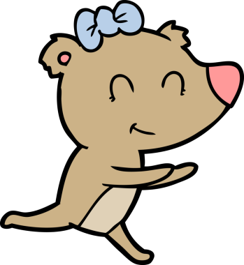 Koşan dişi ayı çizgi filmi bir insan tarafından çizildi.