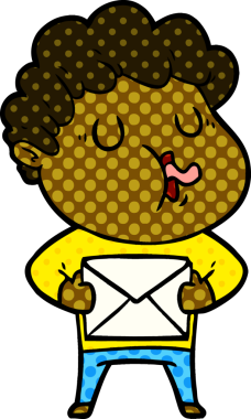 Bir insan tarafından çizilmiş çizgi film şarkıcısı.