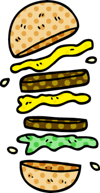 Bir insan tarafından çizilmiş karalama burgeri.