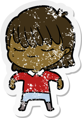 Bir insan tarafından çizilmiş karikatür bir kadının sıkıntılı çıkartması.