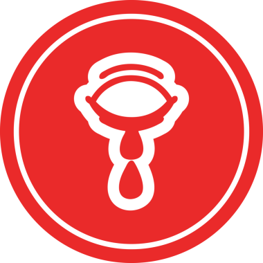 Ağlayan göz yuvarlak simgesi insan tarafından çizilmiş.