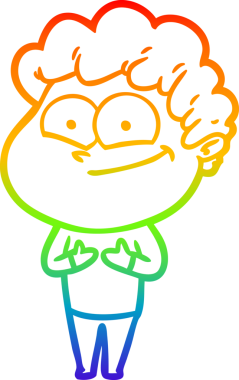 Bir insan tarafından çizilmiş mutlu bir adamın çizgi çizimi.