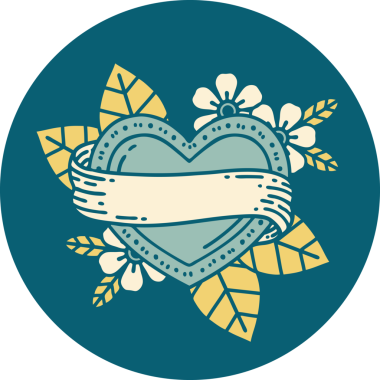 Bir insan tarafından çizilmiş kalp ve bayrağın ikonik dövme şekli