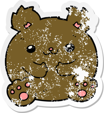 Bir insan tarafından çizilmiş karikatür ayısının sıkıntılı çıkartması.