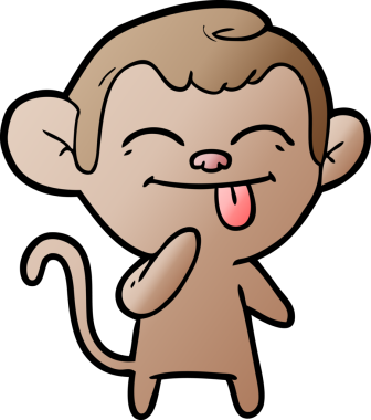 Bir insan tarafından çizilmiş komik çizgi maymun.