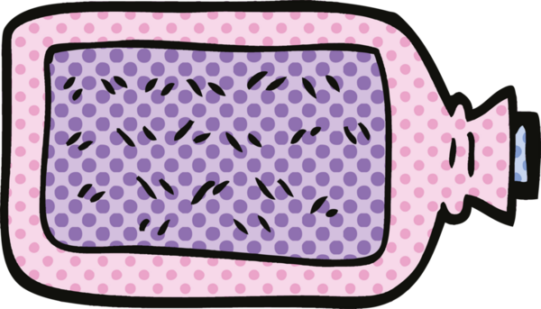 Çizgi roman tarzı sıcak su şişesi bir insan tarafından çizilmiş.