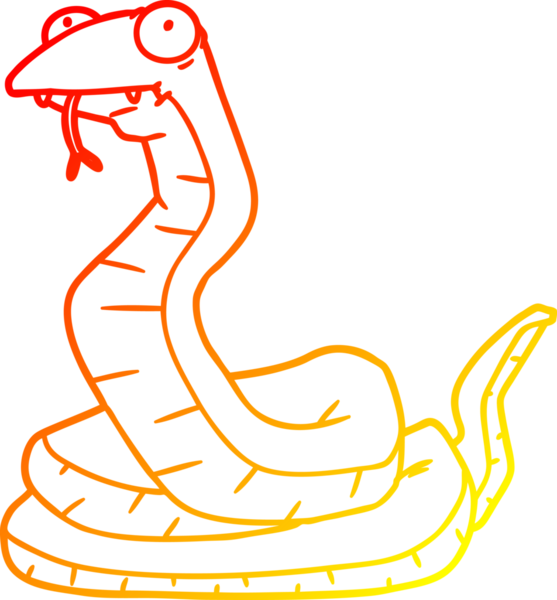 Bir insan tarafından çizilmiş çizgi film yılanı çizimi.