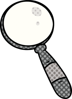 Bir insan tarafından çizilmiş bir büyüteç karalaması.