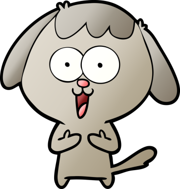 Bir insan tarafından çizilmiş şirin bir çizgi film köpeği.