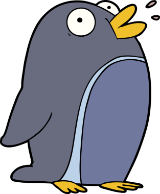 bir insan tarafından çizilmiş penguen çizgi filmi