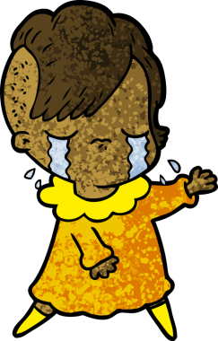 Bir insan tarafından çizilmiş ağlayan bir kız.