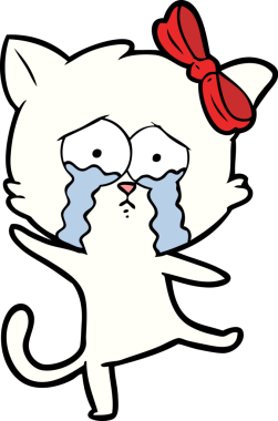 Bir insan tarafından çizilmiş çizgi film kedisi.