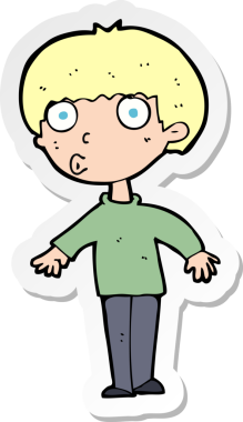 Bir insan tarafından çizilmiş bir karikatür çıkartması.