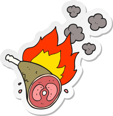 Bir insan tarafından çizilmiş et karikatürü çıkartması.