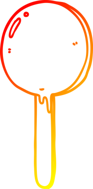 Bir insan tarafından çizilmiş bir lolipopun sıcak çizgi çizimi