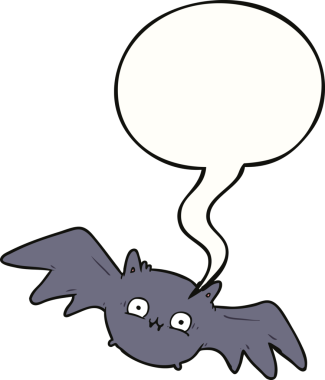 Bir insan tarafından çizilmiş konuşma balonlu bir vampir cadılar bayramı sopası.