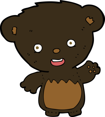 Bir insan tarafından çizilmiş siyah sakallı yavru.