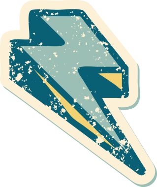 Bir insan tarafından çizilmiş yıldırımın sembolik dövmeli görüntüsü