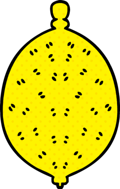 Bir insan tarafından çizilmiş tuhaf çizgi film limonu.