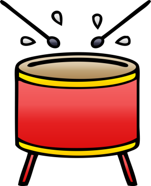 Bir insan tarafından çizilen davulun gölgeli karikatürü