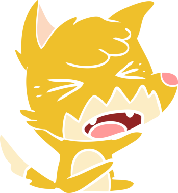 bir insan tarafından çizilmiş kızgın düz renkli tilki çizimi