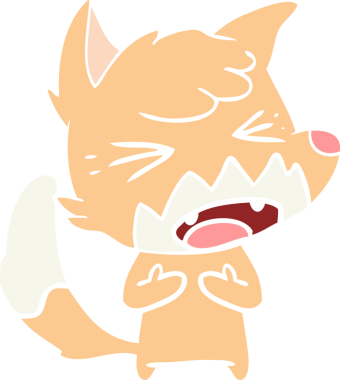 bir insan tarafından çizilmiş kızgın düz renkli tilki çizimi