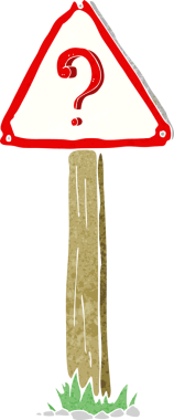 Bir insan tarafından çizilmiş soru işareti.