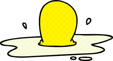 Bir insan tarafından çizilmiş, çizgi roman tarzı garip bir yumurta.