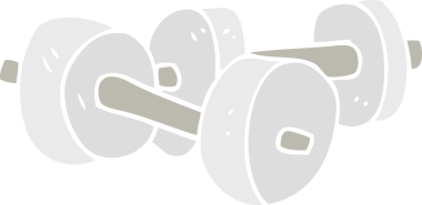 Bir insan tarafından çizilen dambılların düz renk çizimi