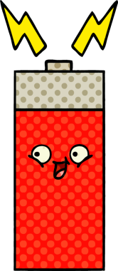 Bir insan tarafından çizilmiş bir bataryanın çizgi roman tarzı