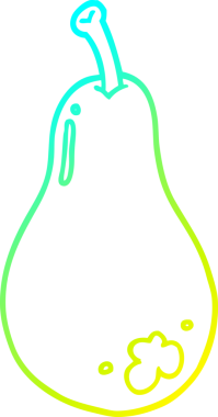 Bir insan tarafından çizilmiş bir armut karikatürünün soğuk gradyan çizimi