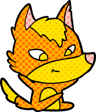 Bir insan tarafından çizilmiş tilki çizgi film karakteri