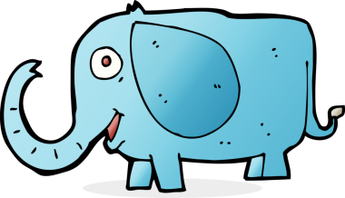 Bir insan tarafından çizilmiş bebek fil.