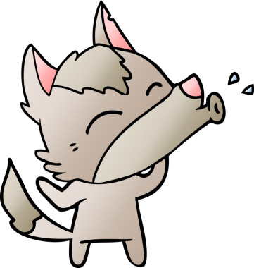 Bir insan tarafından çizilmiş uluyan kurt çizgi filmi.