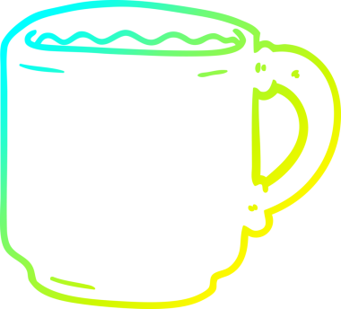 Bir insan tarafından çizilmiş bir kahve fincanının soğuk gradyan çizimi