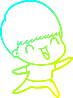 Bir insan tarafından çizilmiş mutlu çizgi film çocuğu çizimi.