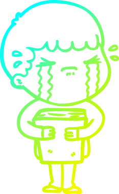 Bir insan tarafından çizilmiş ağlayan bir çizgi film karakteri çizimi.