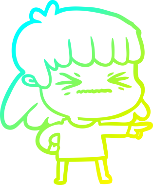 Bir insan tarafından çizilmiş bir karikatür kadın çizimi.