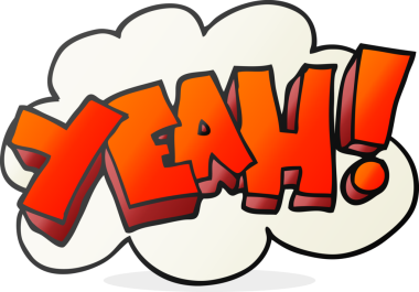 İşte bu! Serbest çizim çizgi film çığlığı. Bir insan tarafından çizilmiş.