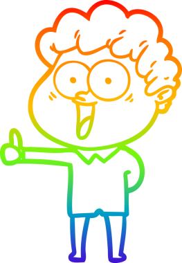 Bir insan tarafından çizilmiş mutlu bir adamın çizgi çizimi.