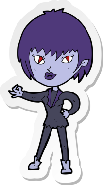 Bir insan tarafından çizilmiş vampir bir kızın çıkartması.