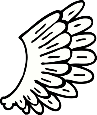 bir insan tarafından çizilmiş karalama melek kanatları