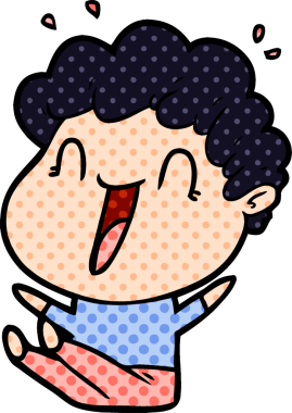 Bir insan tarafından çizilmiş mutlu bir adam.