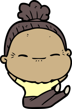 Bir insan tarafından çizilmiş barışçıl yaşlı bir kadın.