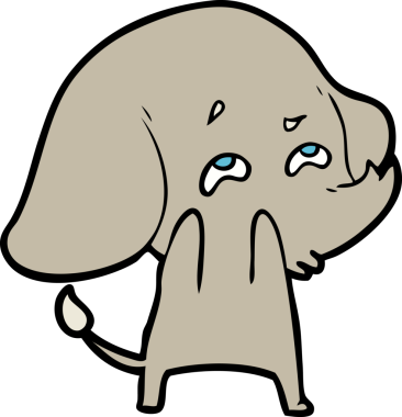 Bir insan tarafından çizilmiş karikatür fili