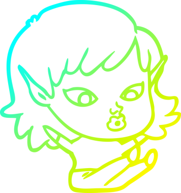 Bir insan tarafından çizilmiş güzel bir elf kızı çizimi.